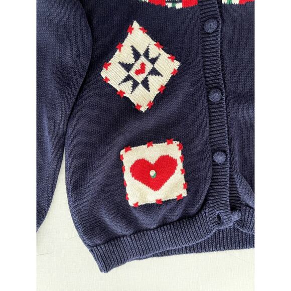 The Eagle's Eye L Americana Cardigan Sweater 90s Vintage Patriotic 4th of July - Picture 6 of 12